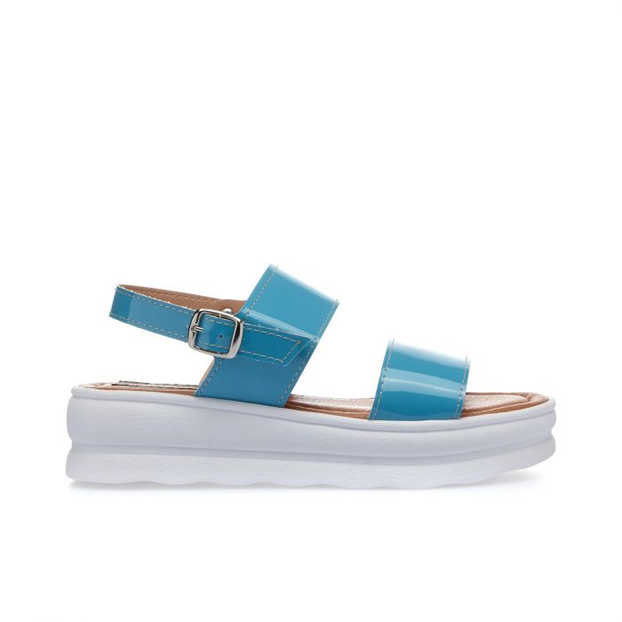 Sandali azzurri con suola platform