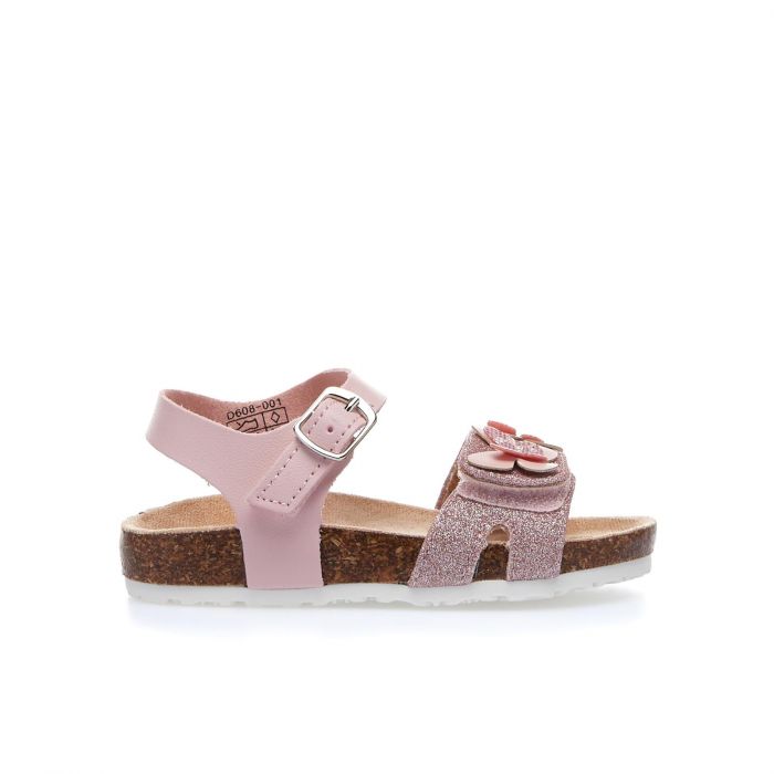 Sandali rosa con glitter e farfalline