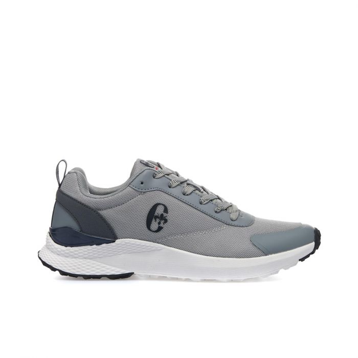 Sneakers grigie in tessuto con suola in gomma