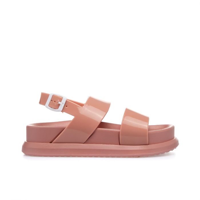 Sandali rosa in gomma con platform