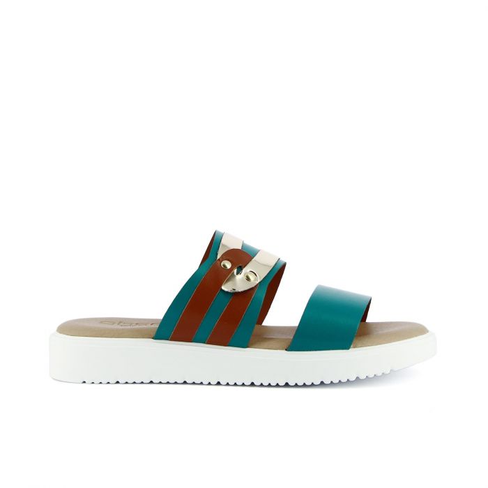 Sandali azzurri doppia fascia