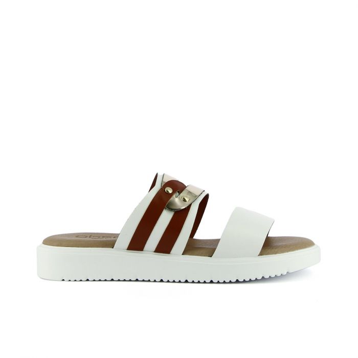 Sandali bianchi doppia fascia