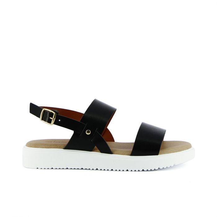 Sandali neri con platform e doppia fascia