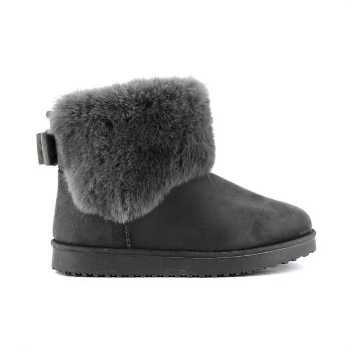 Stivaletti bassi grigi con bordo in peluche