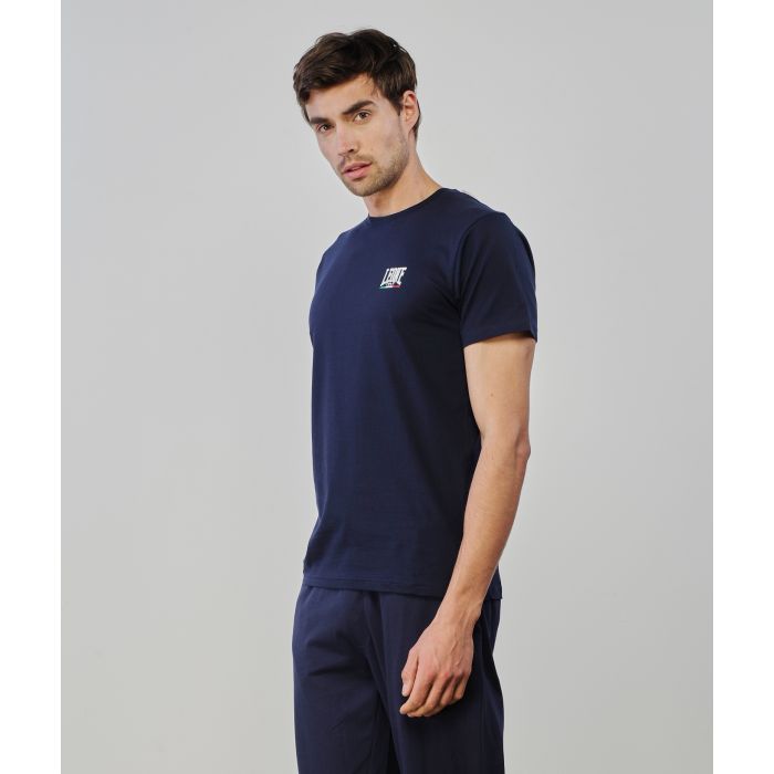 T-shirt blu con logo