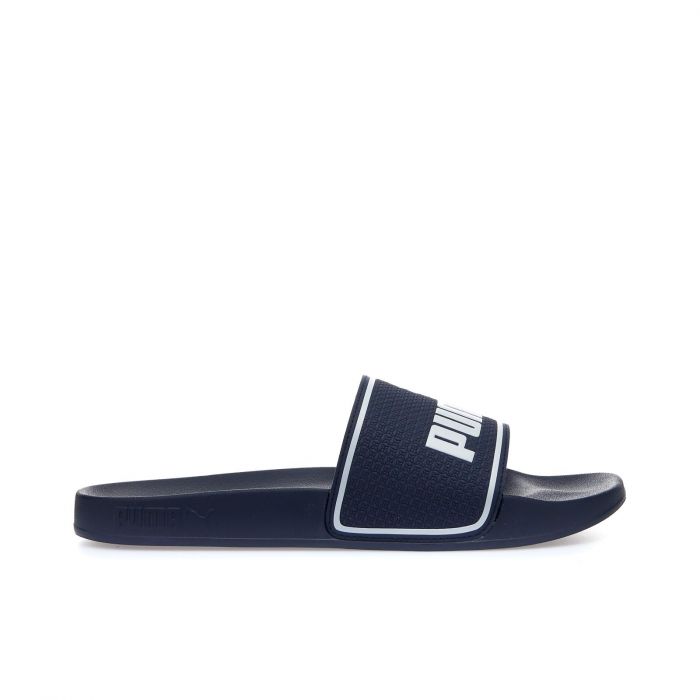 Ciabatte sportive blu in gomma con maxi logo