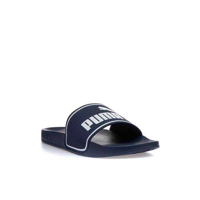 Ciabatte sportive blu in gomma con maxi logo