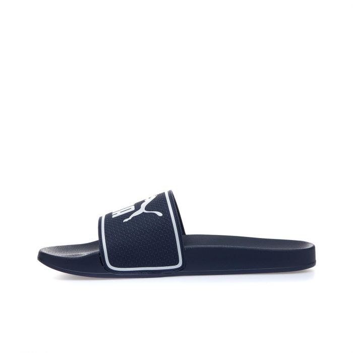 Ciabatte sportive blu in gomma con maxi logo
