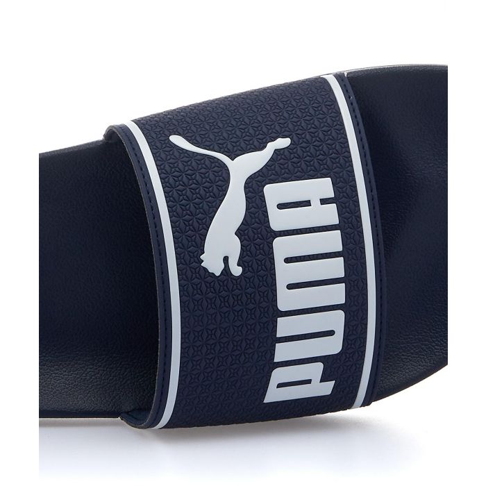 Ciabatte sportive blu in gomma con maxi logo
